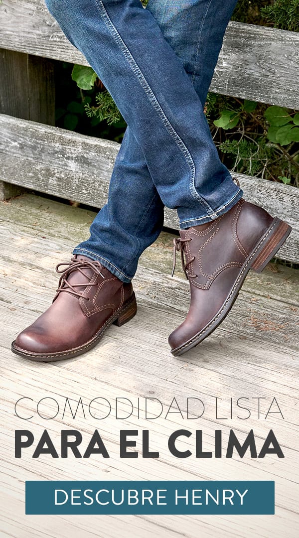Comodidad Lista para el Clima. Descubre Henry. Estilo destacado: bota chukka con cordones Henry en caf&eacute;.