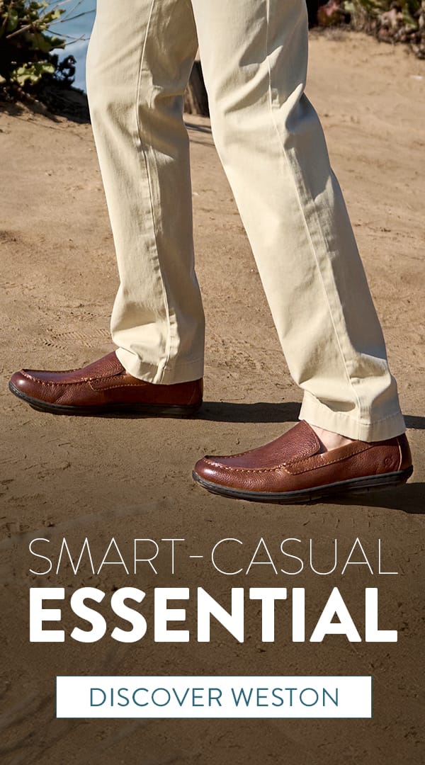 Smart-Casual Essential. Discover Weston. Featured sytle: Weston loafer in brown.